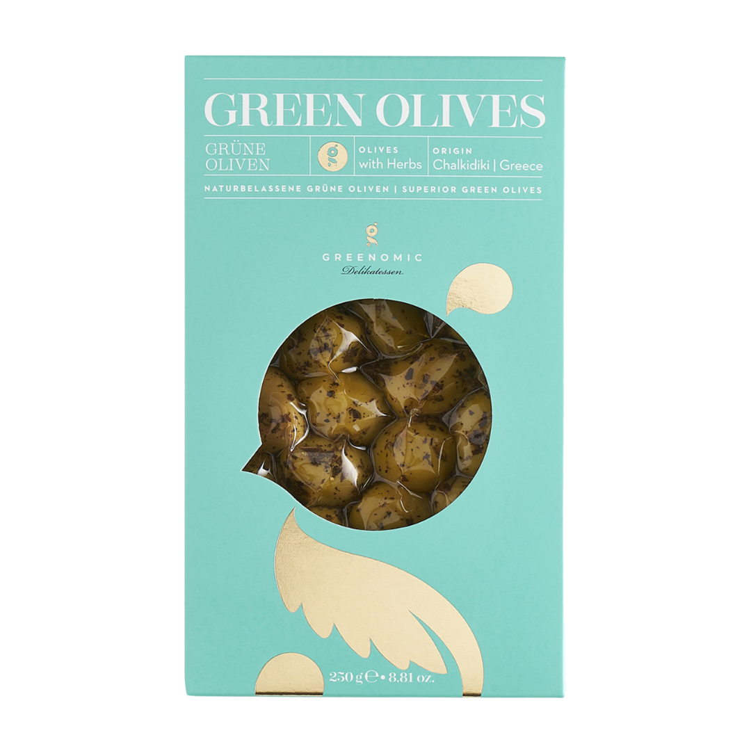 Billede af Greenomic | Grønne Oliven med sten 250g