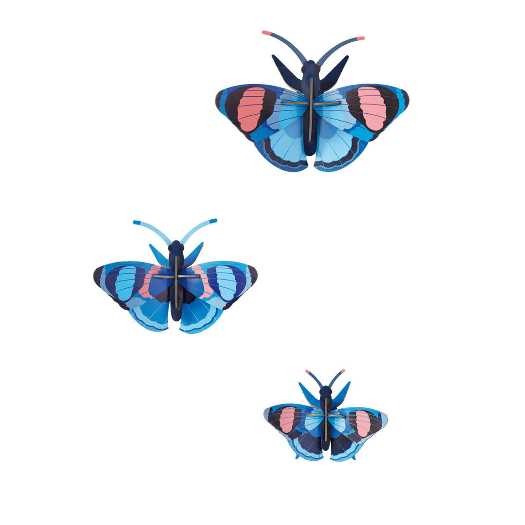 Billede af Studio ROOF vægdekoration Peacock Butterflies, sæt med 3