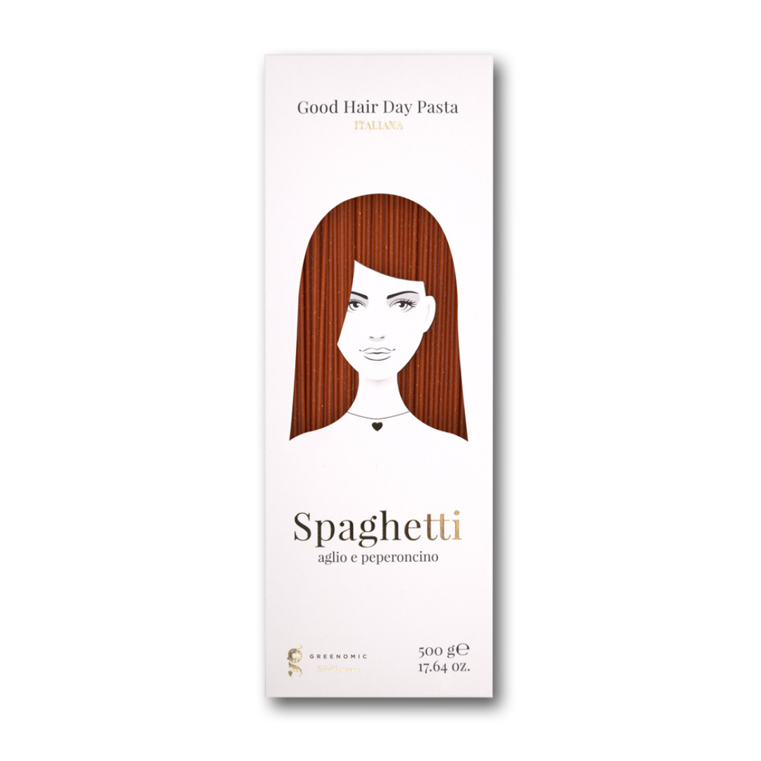 Se Good Hair Day Pasta | Spaghetti m. hvidløg og chili 500 g hos Veras Verden