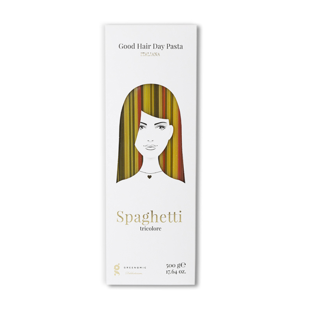 Billede af Good Hair Day Pasta | Spaghetti Tricolore 500g