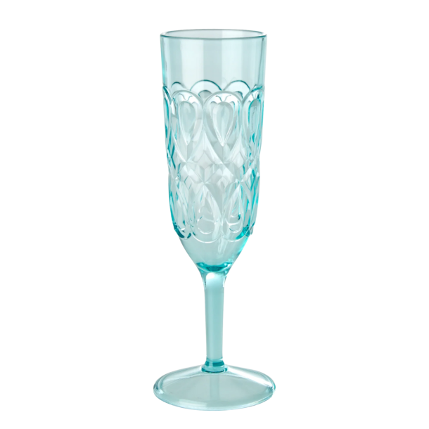 Rice Champagneglas Mint-grnt Acrylic med snoninger 21 cm