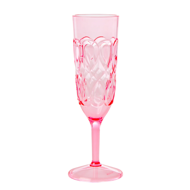Rice Champagneglas Lyserdt Acrylic med snoninger 21 cm